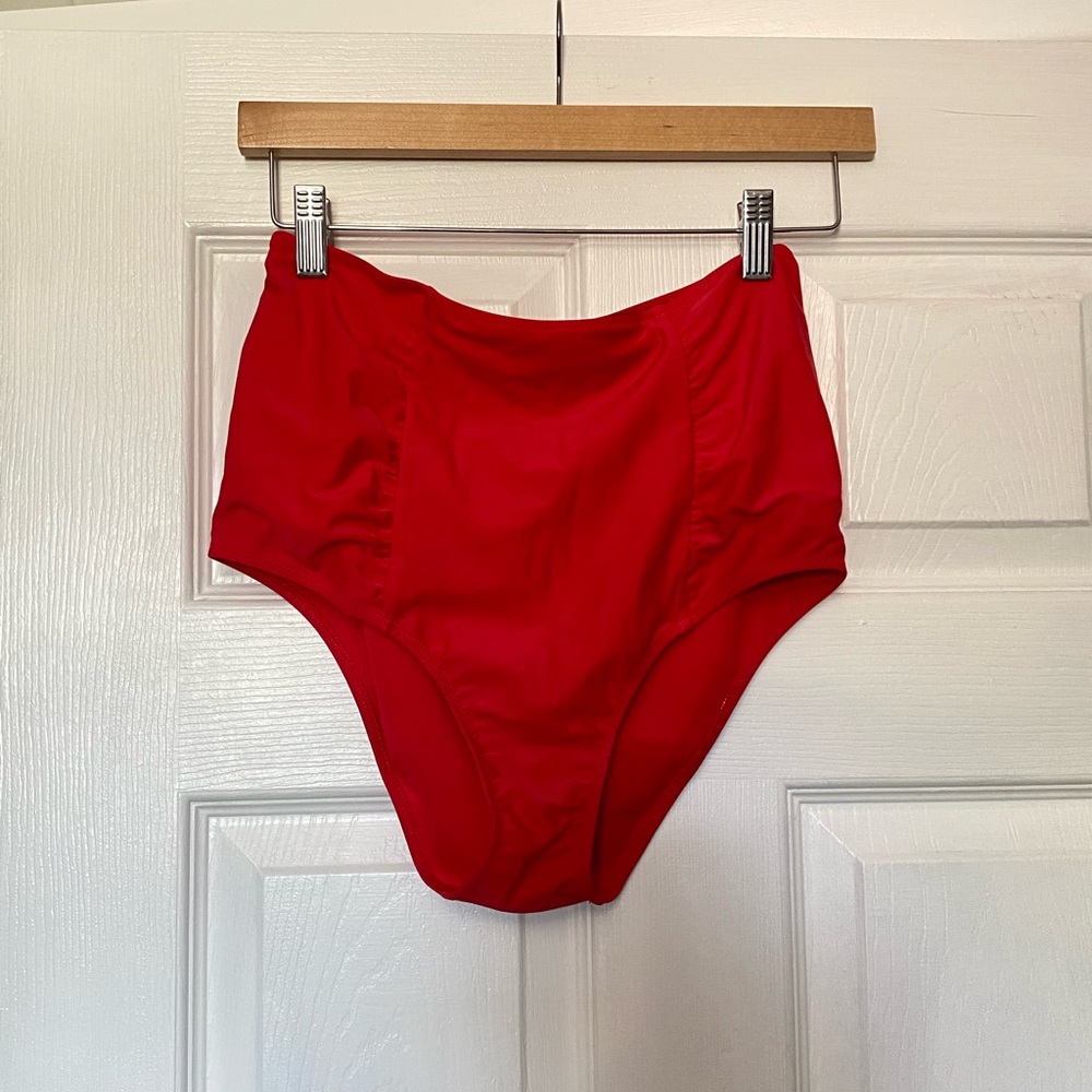 Aerie High-Waisted Red Bikini Bottom